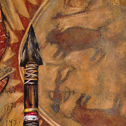 Detail of Painting of Winter Count and Spear